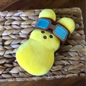 Peeps yellow bunny plush with goggles